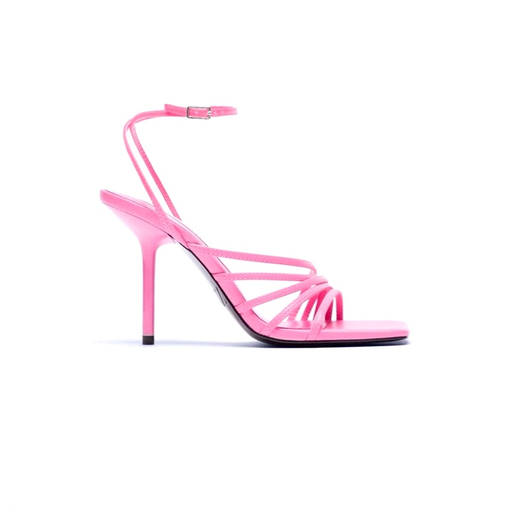 Zara Vibrant Pink Strappy Heels